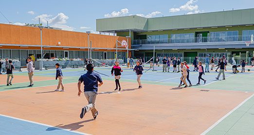 kids playing in school yard